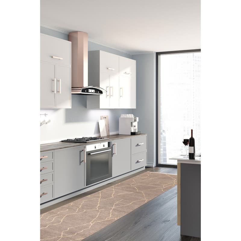 ECARPETGALLERY Hand-knotted Mystique Grey Wool Rug - 2'6 x 8'0