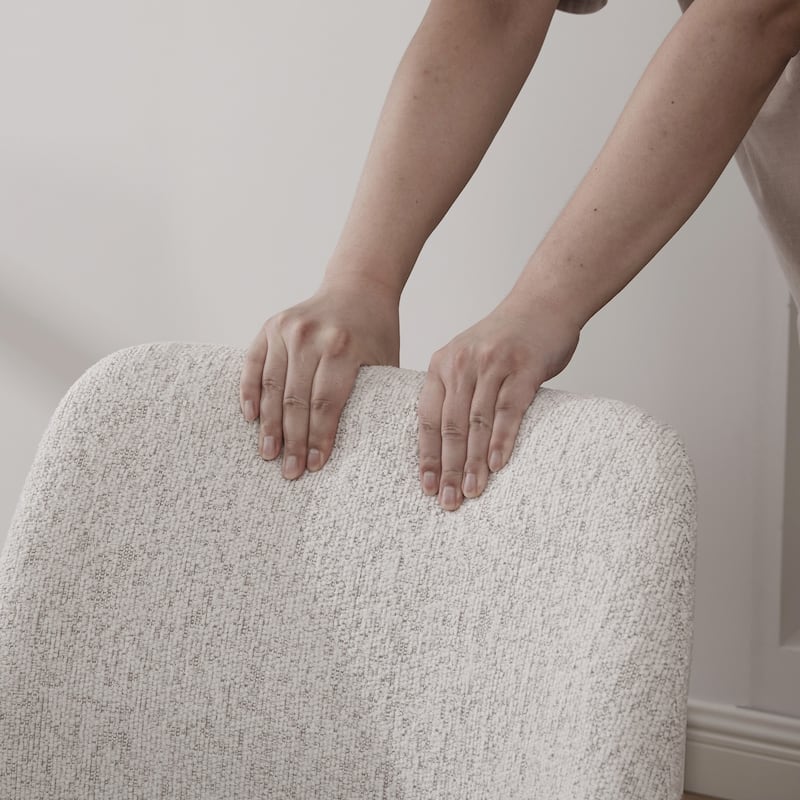 Upholstered Chenille Dining Chairs With Rubberwood Legs,Set of 2