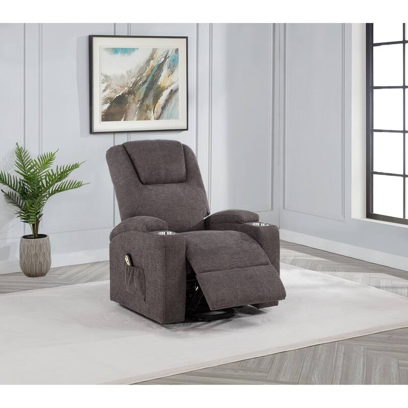 Louie Chenille Upholstered Power Lift Massage Chair