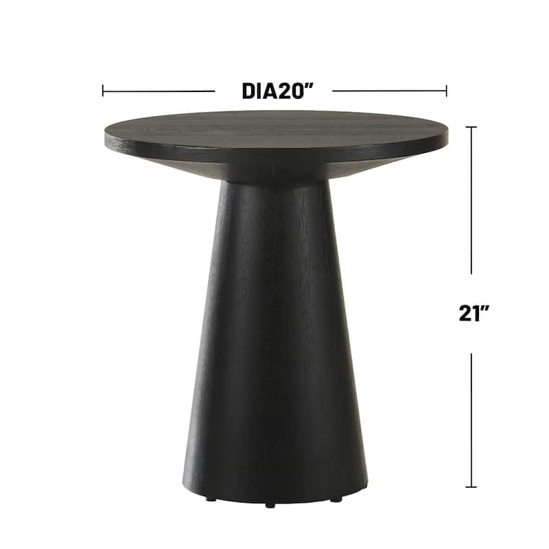 3-Piece Living Room Wooden Table Set in Ebony Black