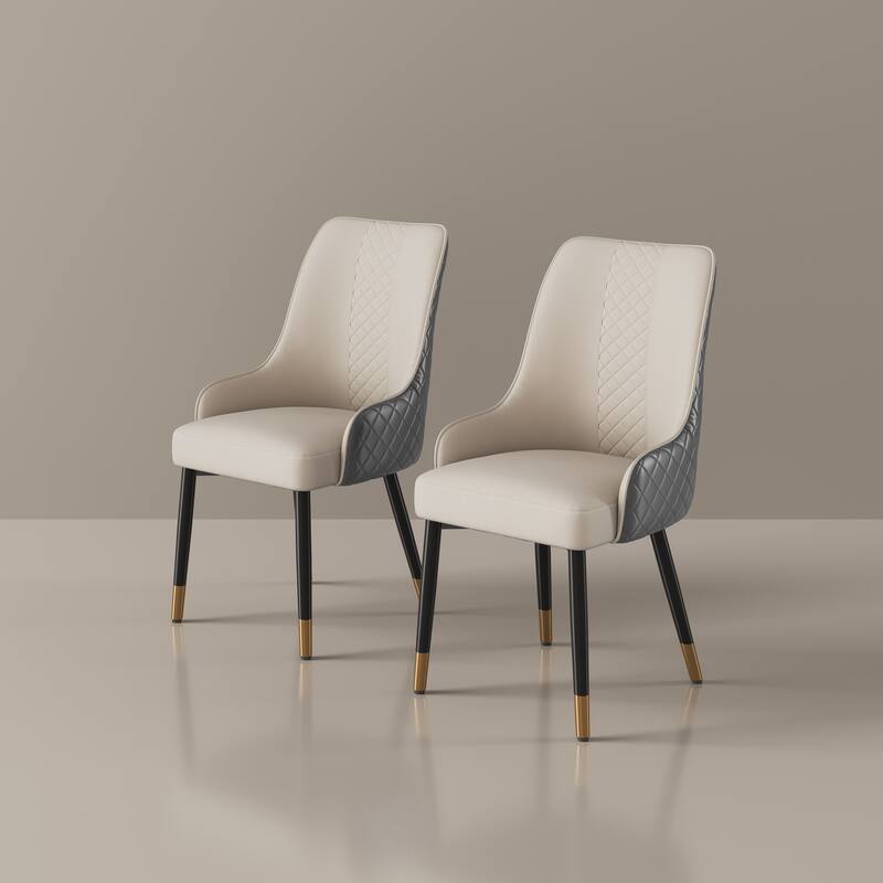 Kuna Mid-Century Faux Leather Dining Chair, Metal Legs, Density Sponge