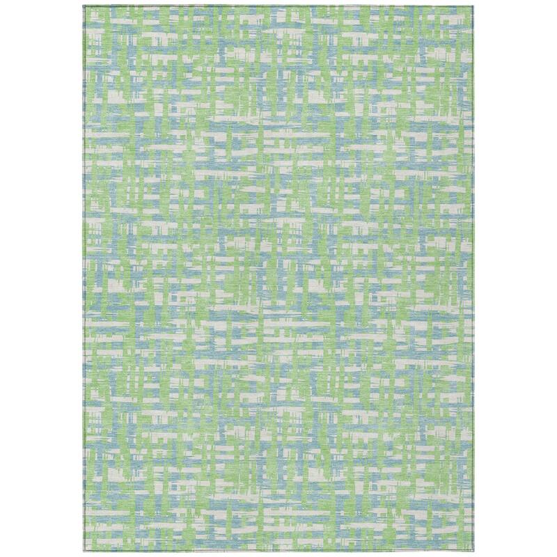 HomeRoots Abstract Transitional Rectangle Outdoor Rug - 8' X 10'