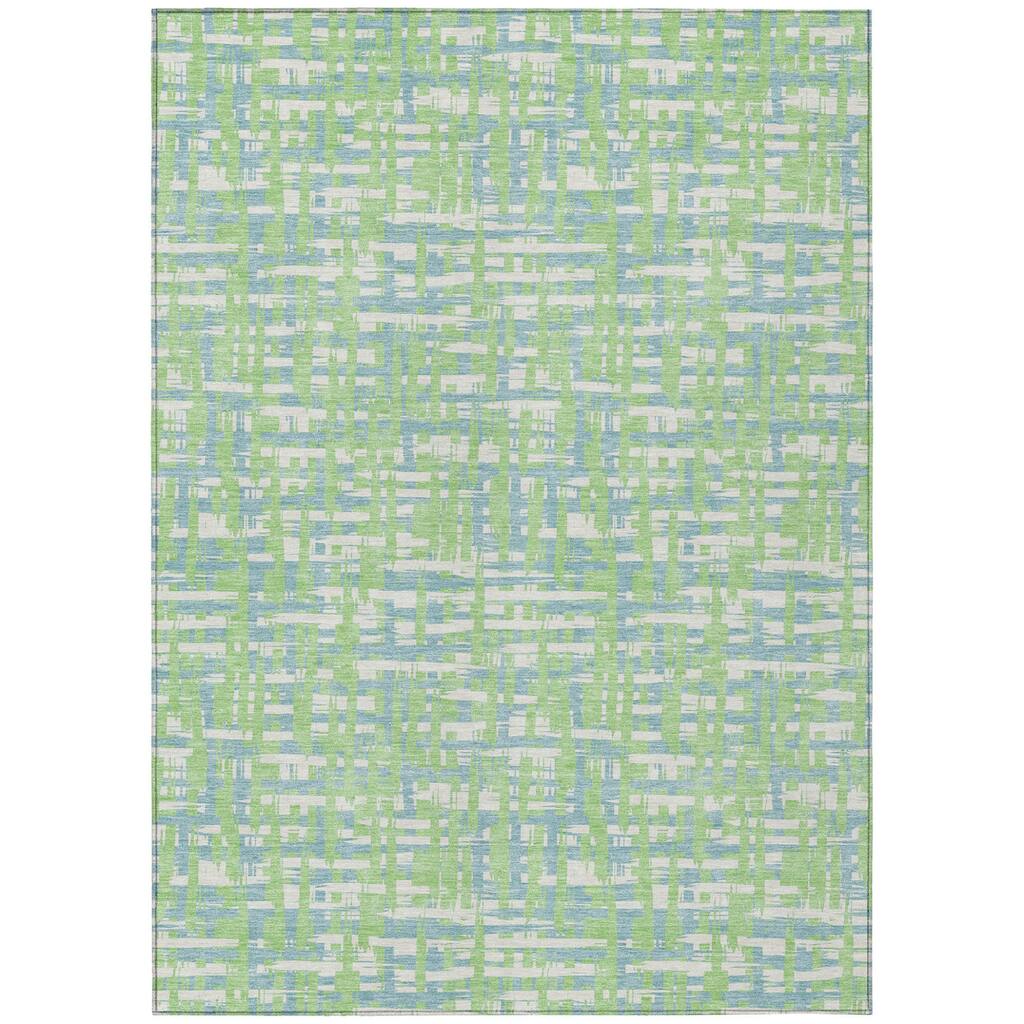HomeRoots Abstract Transitional Rectangle Outdoor Rug