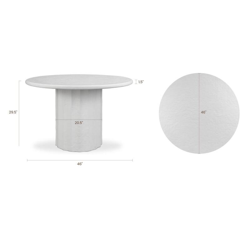 Poly & Bark Kavala 46" Hand Crafted Reinforced Cement Round Dining Table