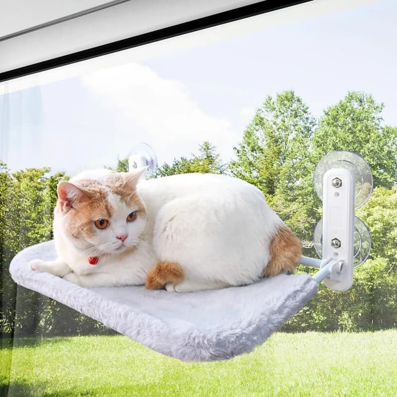 Grey Cozy Cat Hammock Hanging Bed Ideal Use for Indoor Cats and Kittens - 20"L - Grey