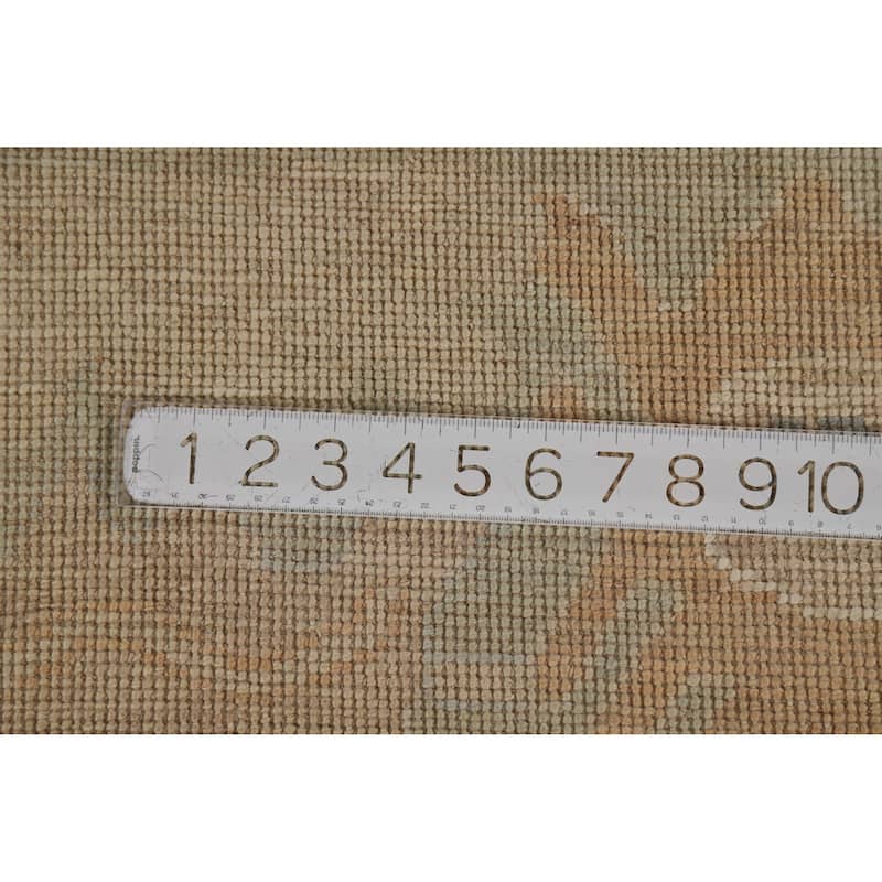 Vegetable Dye Oushak Turkish Rug Transitional Handmade Wool Carpet - 8'5"x 9'11"
