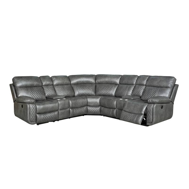 Infinity 3 Piece Transitional Faux Curved Living Room Reclining Sectional