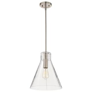Gianna 1 Light Medium Pendant Brushed Nickel Finish Clear Glass - Brushed Nickel