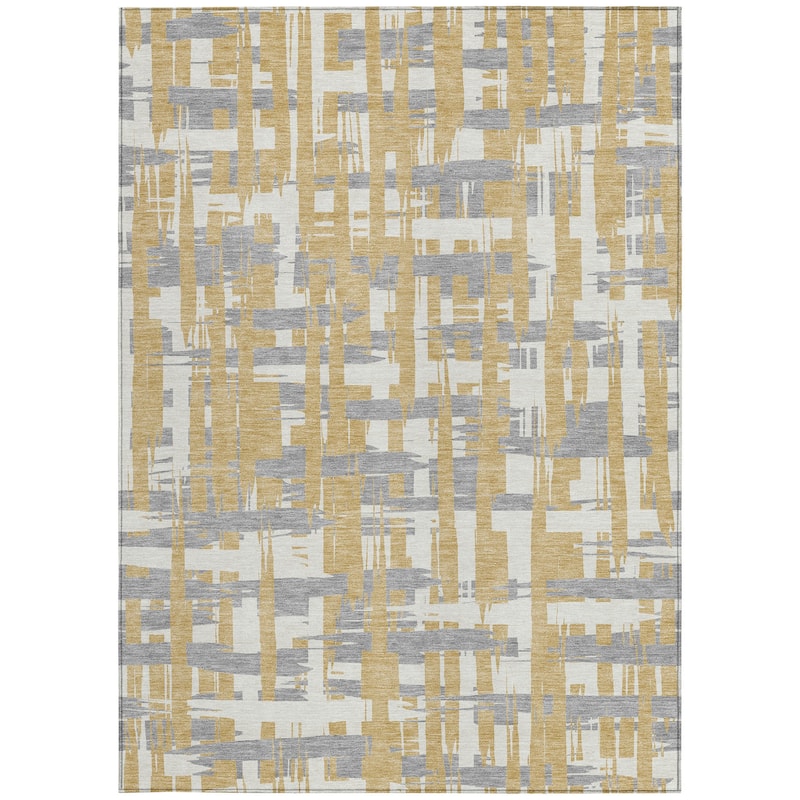 HomeRoots Striped Transitional Rectangle Outdoor Rug