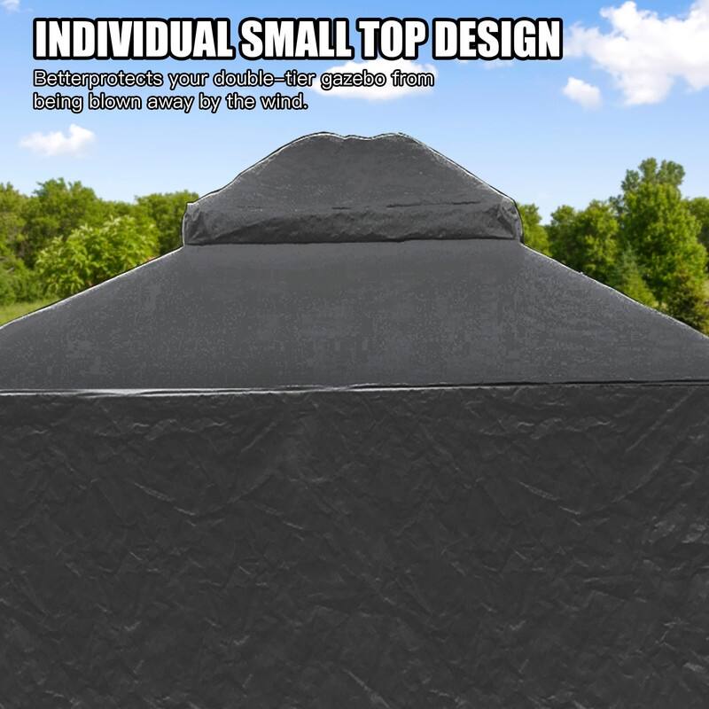 Domi 8' x 8' Universal Winter Gazebo Cover, All Season Waterproof Enclosed Cover with Sidewalls & Ventilated Mesh Windows, White
