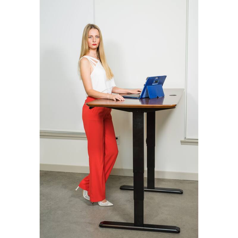 ErgoMax Office Black Electric Height Adjustable Desk Frame w/Dual Motor, Tabletop Not Included, 50 Inch Max Height