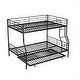 preview thumbnail 4 of 34, Full XL Over Queen Metal Bunk Bed with Trundle, Modern Design, Safety Guardrails, and Split-to-2 Option