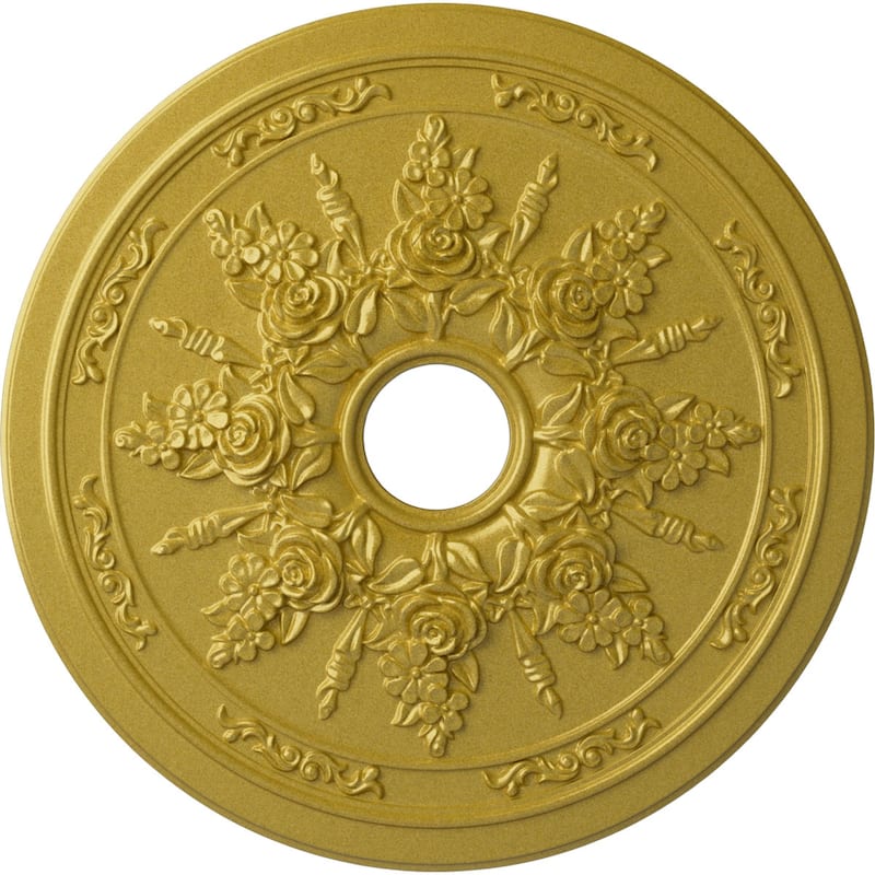 23 5/8"OD x 4"ID x 1 1/2"P Rose and Ribbon Ceiling Medallion