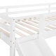 preview thumbnail 14 of 46, Twin size Loft Bed Wood Bed with Slide, Stair and Chalkboard, White
