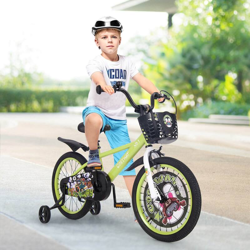 12'' Child Bike Kids Bicycle w/ Adjustable Height &Training Wheels