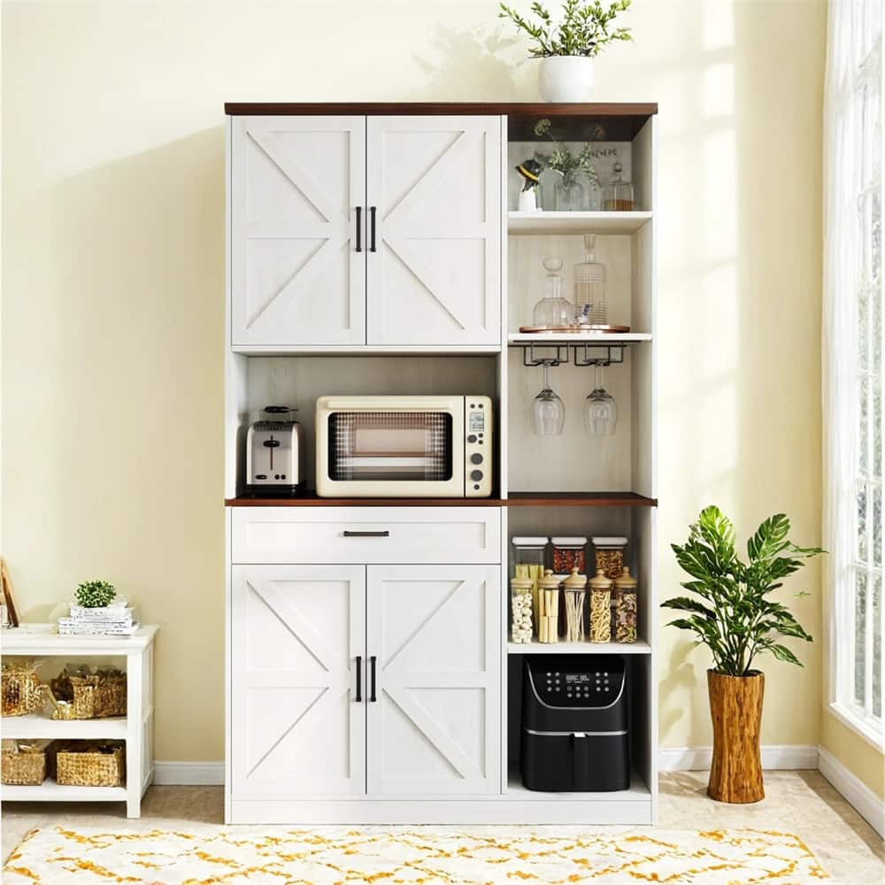 71'' Farmhouse Kitchen Pantry Sideboard with Cabinet and Drawer