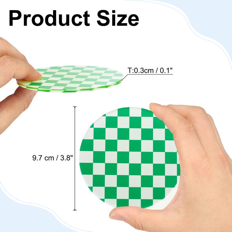 2pcs Acrylic Cup Coasters, Acrylic Drink Coaster Tabletop Mat - Cyan