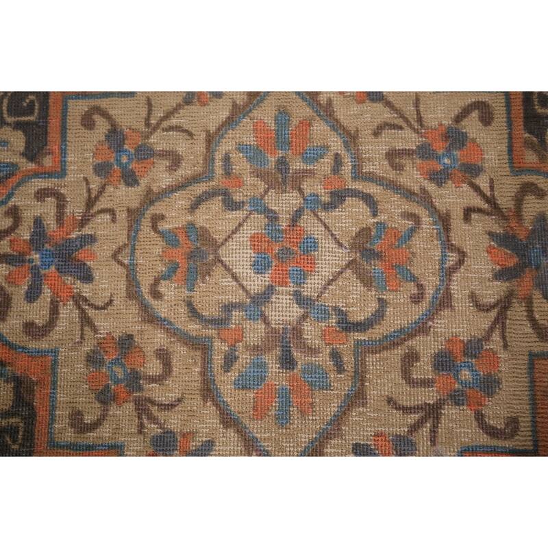 Geometric Tabriz Persian Vintage Area Rug Handmade Wool Carpet - 9'4" x 12'7"