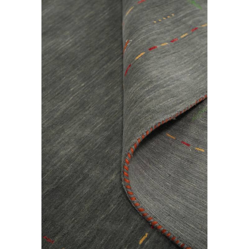 Hand Knotted Oriental 100% Wool Carpet Tribal Animal Pictorial Green Gabbeh Area Rug - 9' 0'' X 5' 11''
