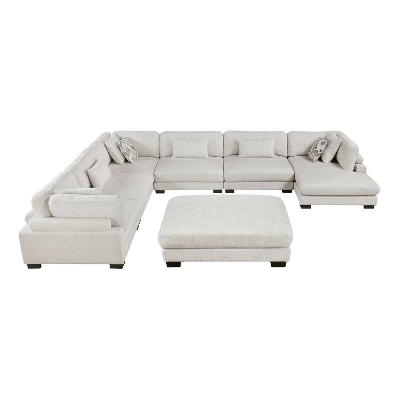 Abbeville Microfiber 7-Piece Modular Sectional with Chaise and Ottoman