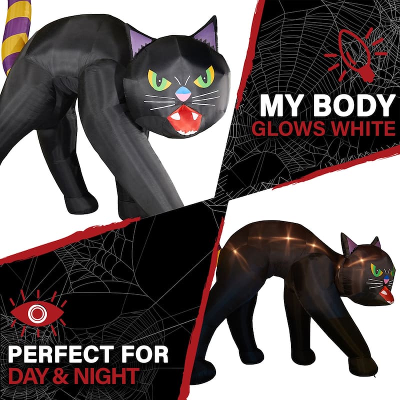 Haunted Hill Farm 9.8-Ft. Tall Inflatable Pre-Lit Black Cat