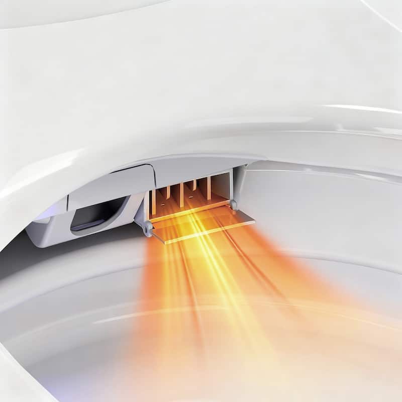 Smart Toilet with Heated Seat & Warm Air Dryer, Auto Flush One Piece Toilet with Night Light, Self Cleaning Nozzle