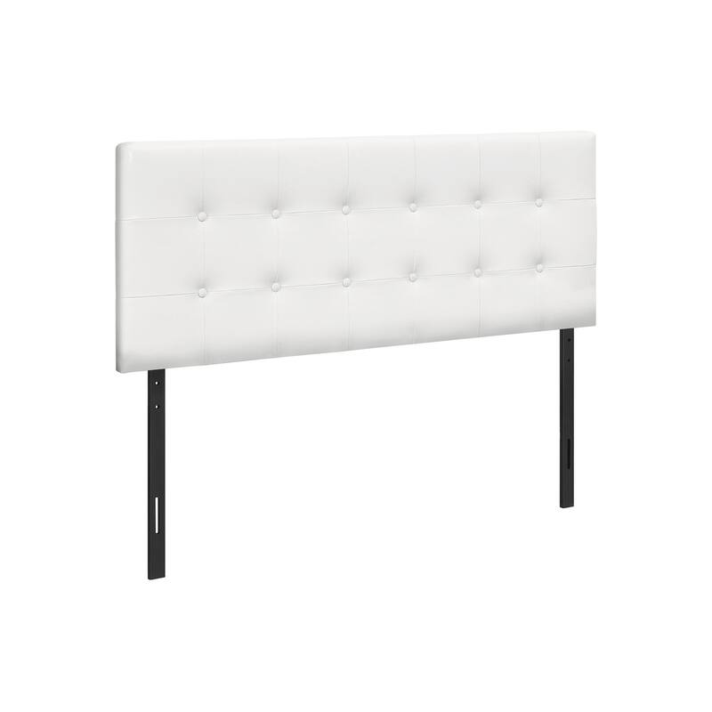 Bed, Headboard Only, Full Size, Bedroom, Upholstered, White Leather Look, Transitional