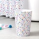 preview thumbnail 2 of 1, Multi Confetti Dot Wastebasket - multi on blue/white