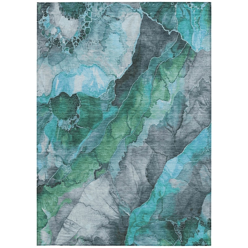 HomeRoots Floral Transitional Rectangle Outdoor Rug