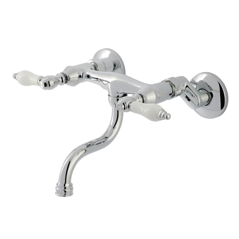 Kingston Brass KS211.PL Kingston 1.2 GPM Wall Mounted Bridge, - Polished Chrome