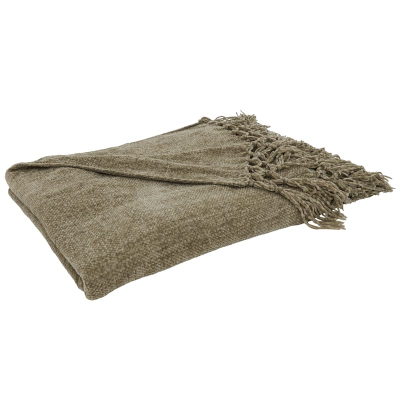 Knotted Design Chenille Throw