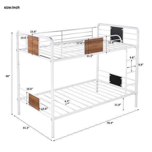 Merax Twin over Twin Metal and Wood Bunk Bed Bed Bath & Beyond 33002091