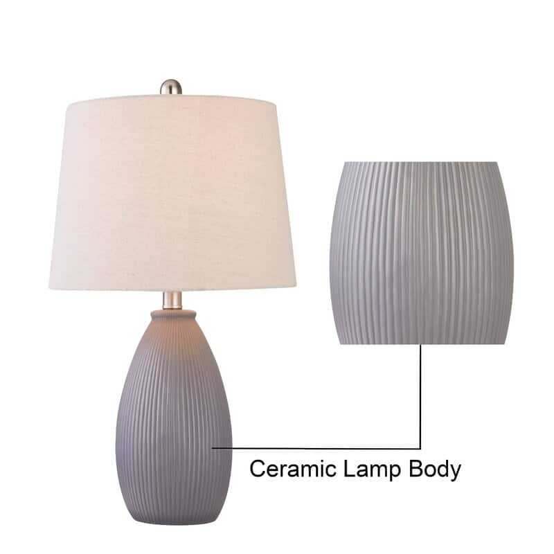 22.25" Ceramic Round Table Lamp (Set of 2)