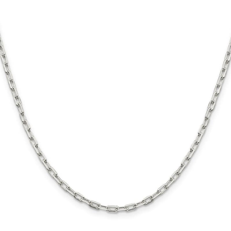 Curata 925 Sterling Silver Solid Polished 2.75mm Paperclip Chain Necklace (Lobster)