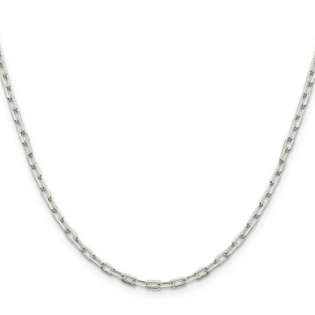 Curata 925 Sterling Silver Solid Polished 2.75mm Paperclip Chain Necklace (Lobster)