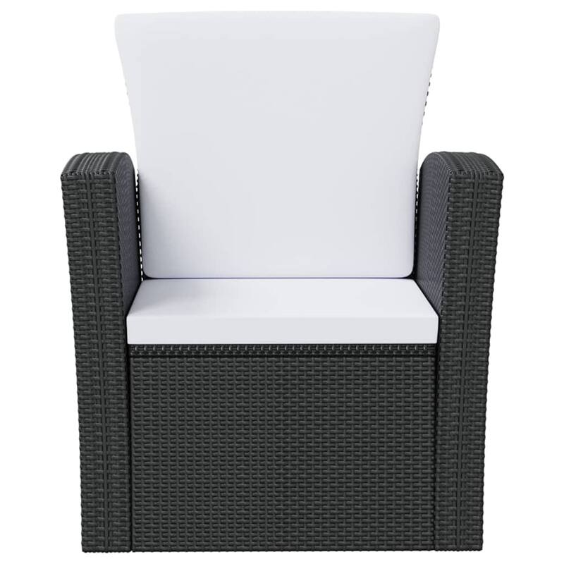 vidaXL Patio Lounge Set Sectional Sofa Set 4 Piece with Cushions Poly Rattan