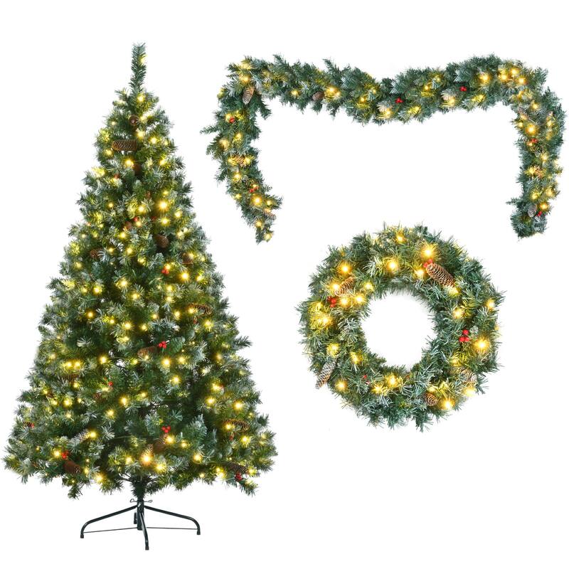 6FT Dark Green Pine Hinged Artificial Christmas Tree