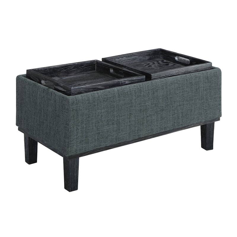 Convenience Concepts Designs4Comfort Brentwood Storage Ottoman with Reversible Trays