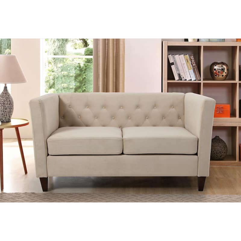 Lisette Velvet 2PCs Living Room Set Sofa & Loveseat