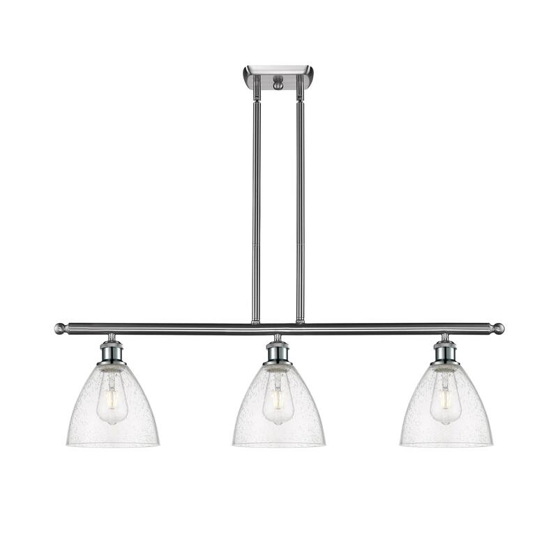 Innovations Lighting 516-3I-11-36 Bristol Linear Bristol Glass 3 Light - Brushed Satin Nickel / Seedy
