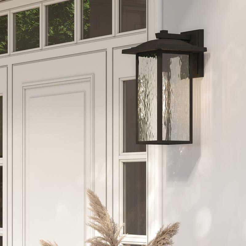 Kichler Lighting Capanna 1-Light Extra-Large Wall Light with Clear Water Glass in Olde Bronze