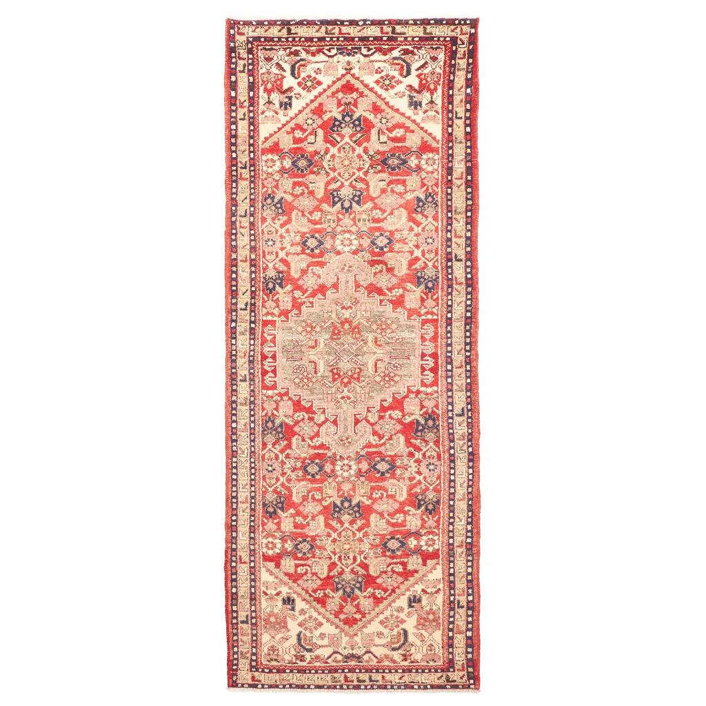 ECARPETGALLERY Hand-knotted Andelz Red Wool Rug - 3'3 x 9'2