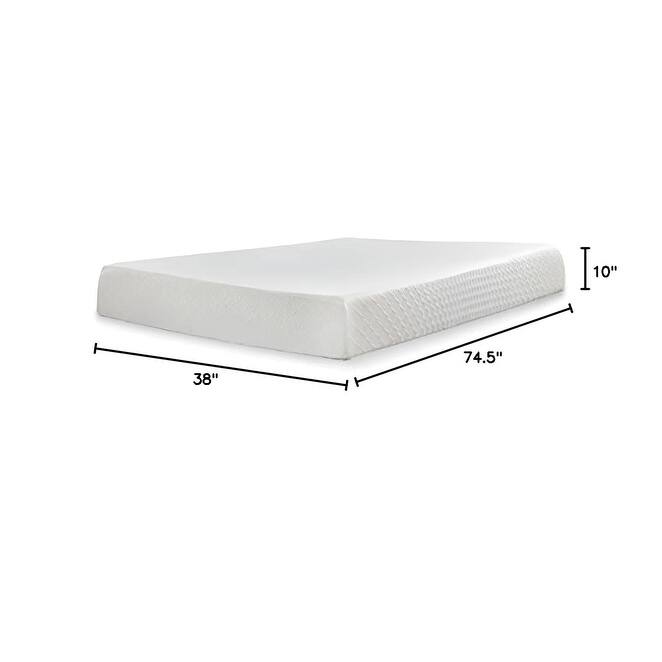 Twin Size Chime 10 Inch Medium Firm Memory Foam Mattress with Green Tea & Charcoal Gel