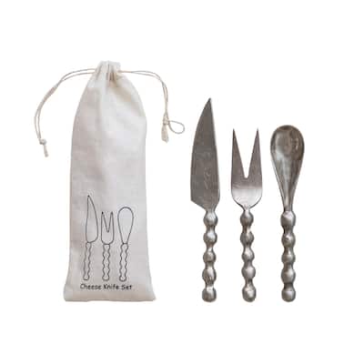 Hand-Forged Metal Cheese Knives Set