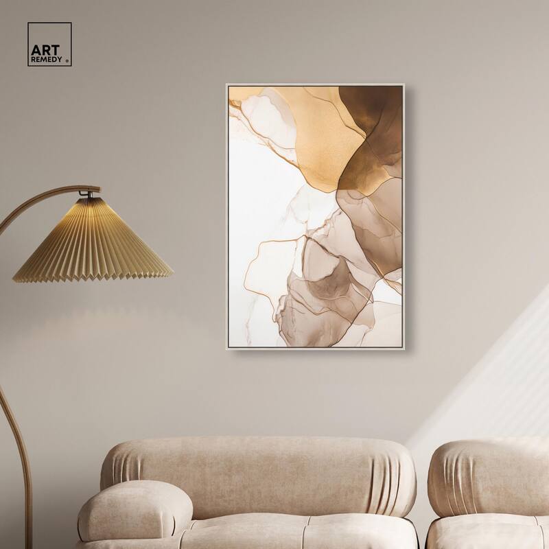 Sepia Silk Streams Canvas by Art Remedy