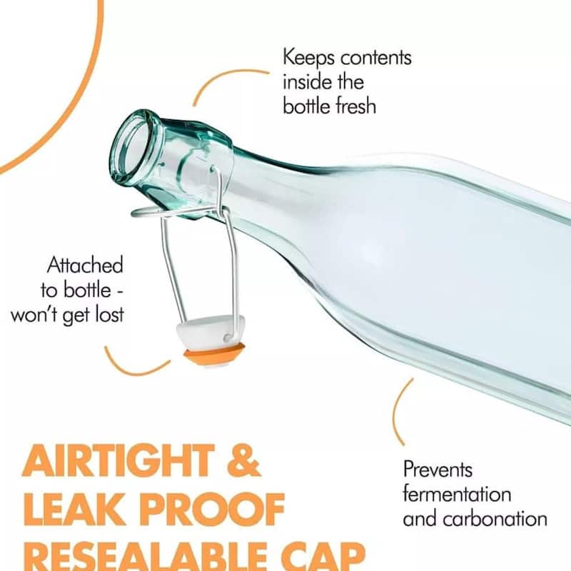 Amici Home Set of 2 Italian Recycled Green Faceted Hermetic Bottles