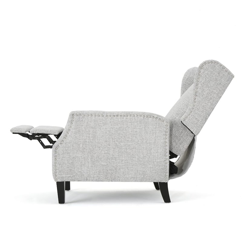 Traditional Fabric Recliner Chairs with Studded Border by Christopher Knight Home