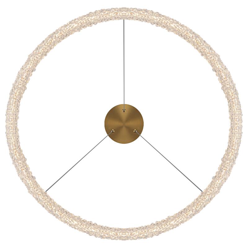 Modern Gold Crystal LED Chandelier, Dimmable Ring Light