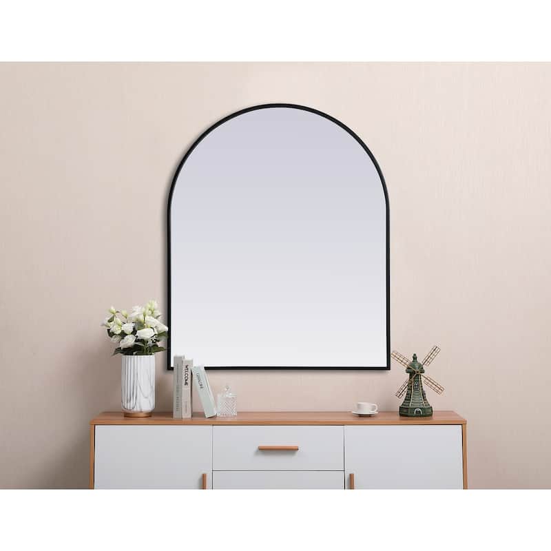Indigo Home Metal Frame Arch Mirror 30x36 Inch