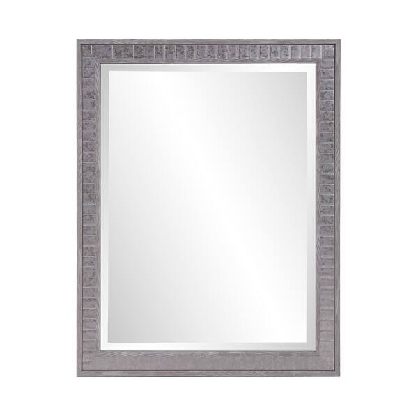 Warm Gray Faux Wood Rectangle Mirror - Black - Bed Bath & Beyond - 39507206